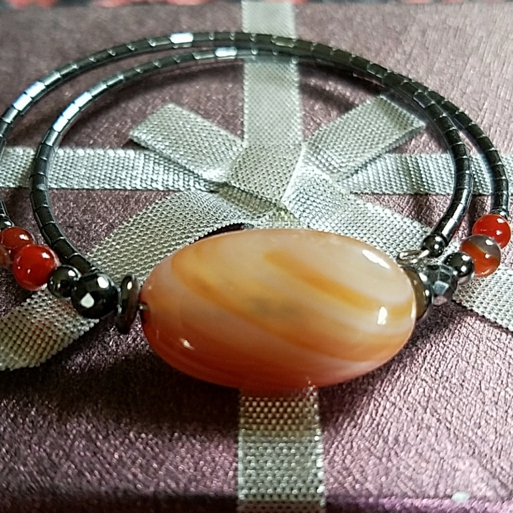 Handmade Orange stone bracelet from Arizona